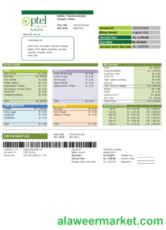 PTCL utility business bill,  SCR